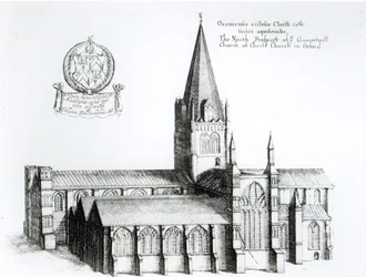 Nordvy över klosterkyrkan Christ Church i Oxford